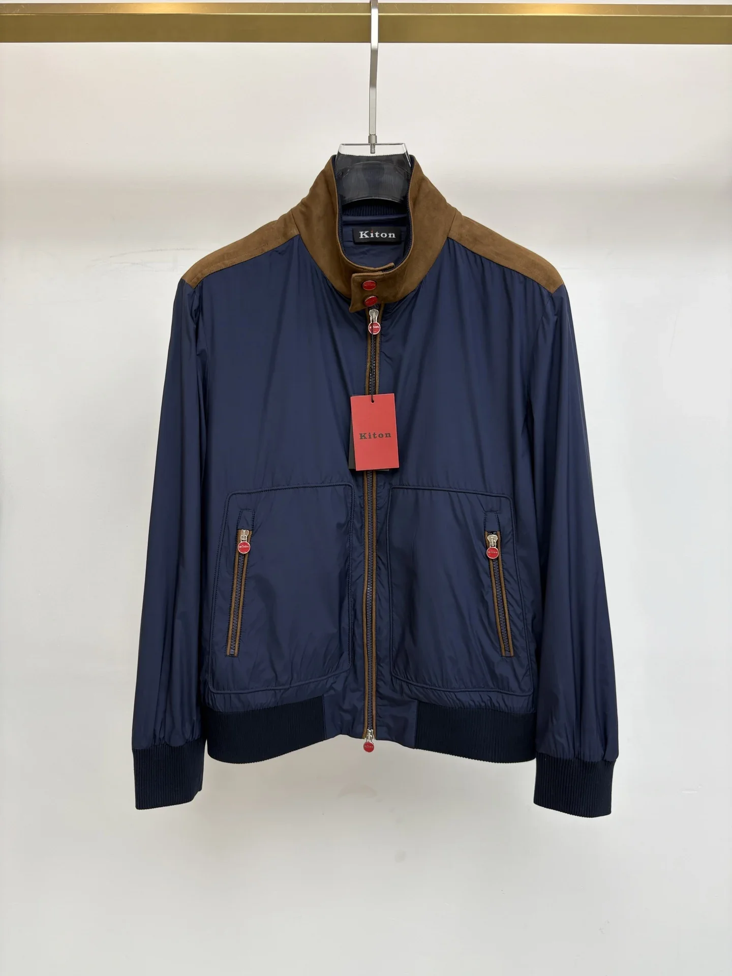 Kiton Spring/Summer Men's Old Money Two-Tone Leather Jacket