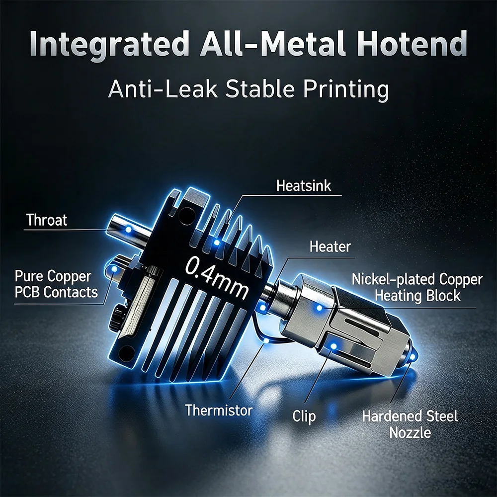 C5 Series Hotend For Flashforge Creator 5/5 Pro Hardened Steel Nozzle 0.25/0.4/0.6/0.8mm Extruder Hot End Replacement Parts