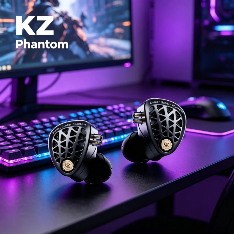 KZ Phantom Wired In Ear Earphones 41 Ohm 128dB 0 78mm Pin 3 5mm Type C HiFi Gaming Headset For Audiophile Music Christmas Gift