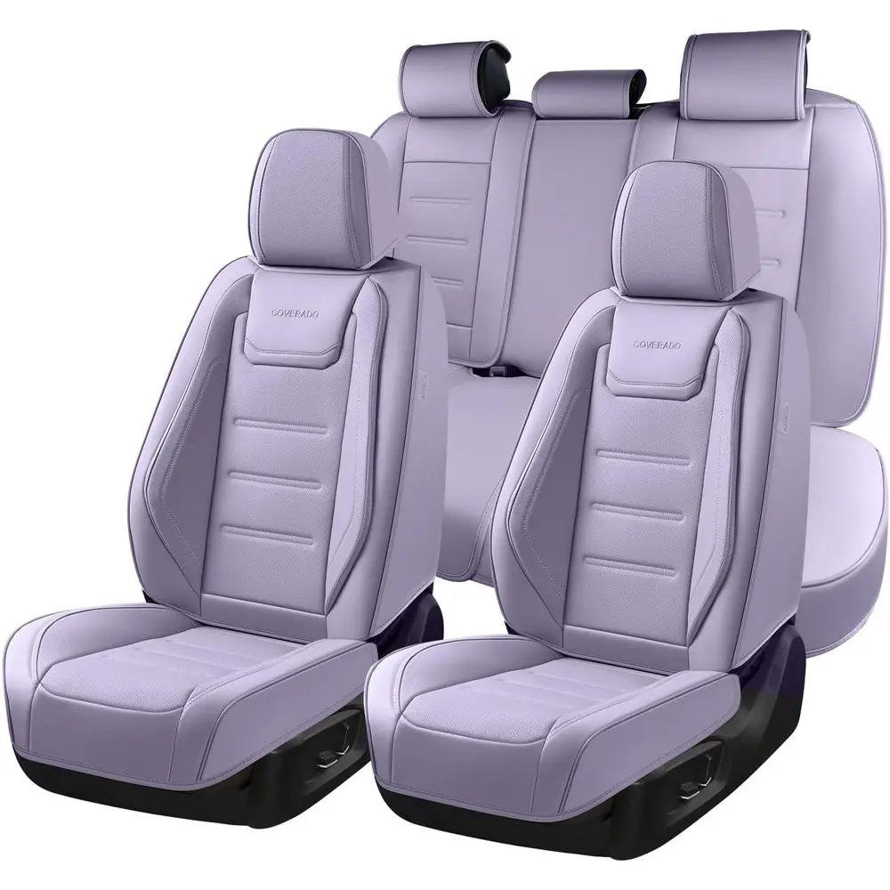 Universal Car Seat Covers Set - Waterproof Seat Protectors for Most Cars, Leather-Like Cushions
