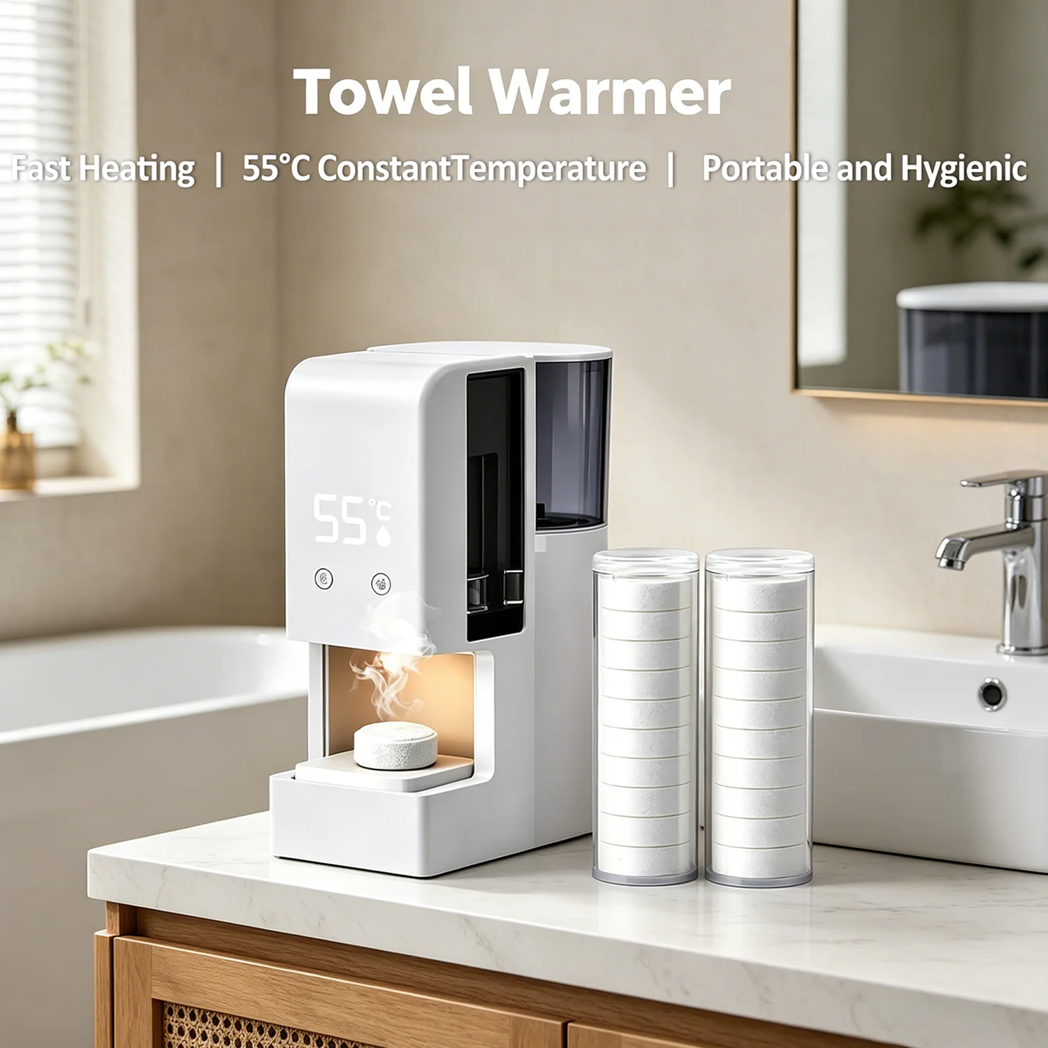 Factory Towel Warmer 131°F Constant Temp Auto-Dry Towel Heater for Spa Facial Bathroom Home with 2 Rolls Towel OEM