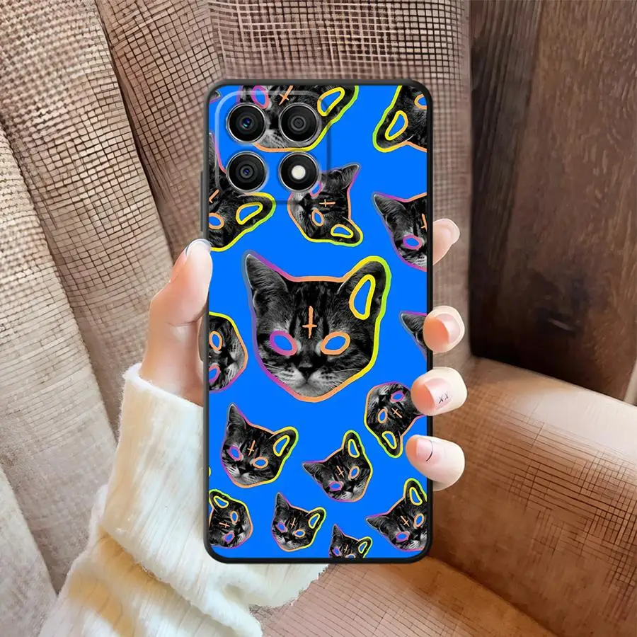 Weiche Rückseite Handyhülle für Honor X7a X8 X9 X9a 8X90 Lite X9c X7 70 Cool Cat