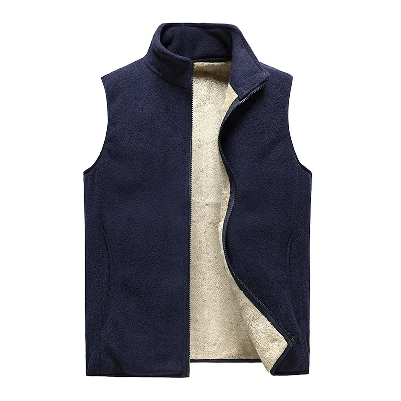 

New Mens Jacket Sleeveless Vest Soft Vests Casual Coats Male Velvet Wool Vest Mens Vest Men Thicken Waistcoat Plus Size 8XL