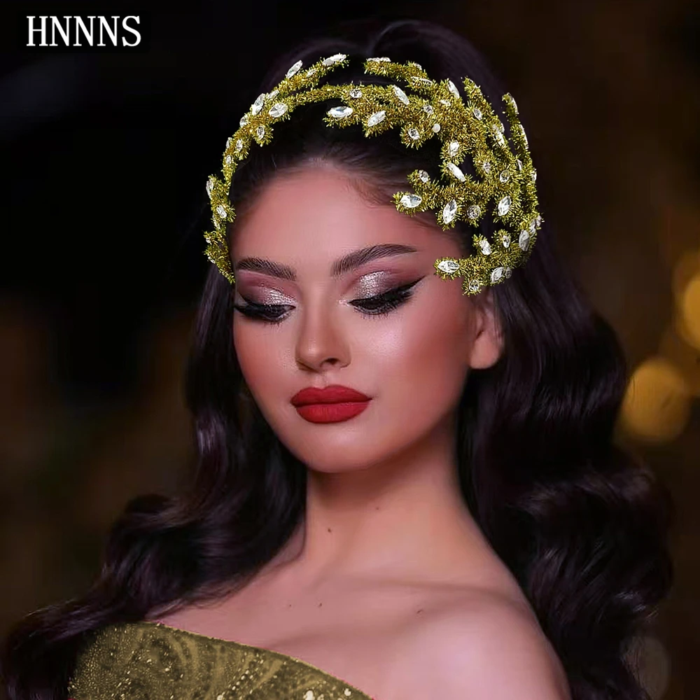 

HNNNS Leaves Wedding Headband Yellow Chenille Stem Hair Hoop Atmosphere Women Headwear Fashion Jewelry Hair Accessories A369