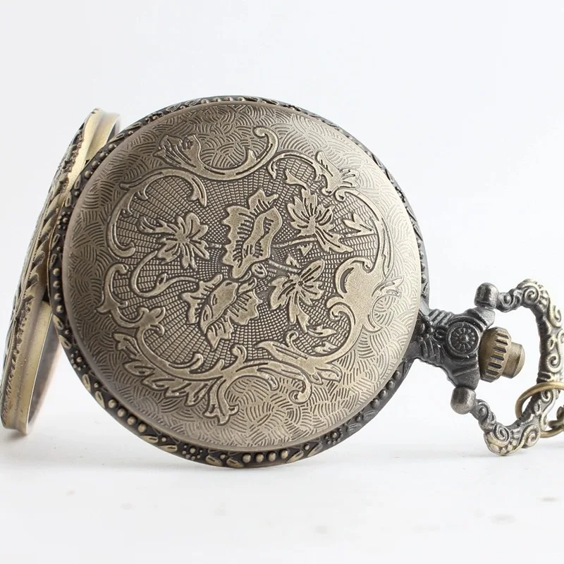 10 قطعة/الوحدة فراشة الموضة اليعسوب الجوف منحوتة ساعة جيب كوارتز قلادة قلادة هدايا عيد الميلاد للنساء رجل فوب سلسلة