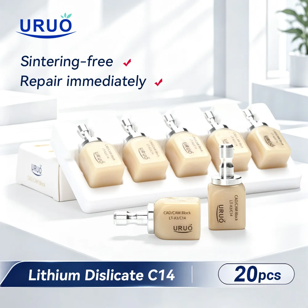 4Boxes Dental Lithium Disilicate Blocks C14 Glass Ceramic Instant Restoration Without Sintering Materials LT/HT for CAD/CAM