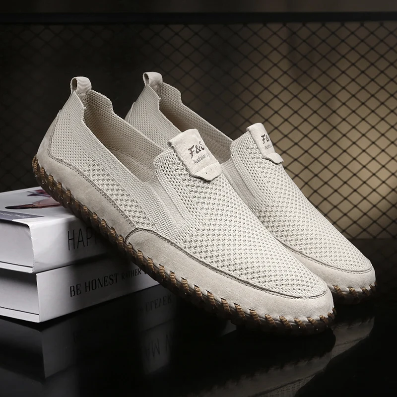 

Summer Men Shoes Sports Leisure Hand Sewn Fly Woven Shoes Flat Bottomed Breathable Odor Proof Oversized Shoes (38-47)