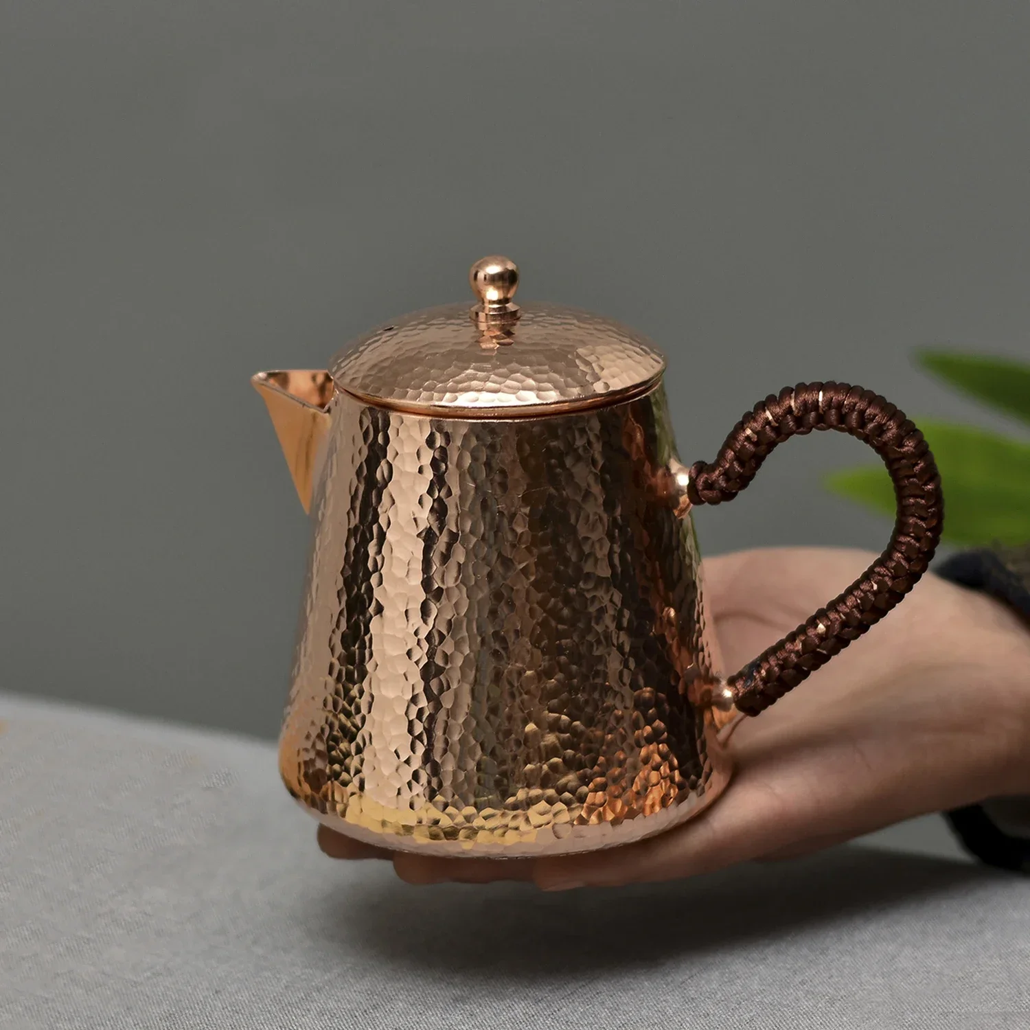 

Handmade Pure Copper Teapot Tea Kettle, Hammer Pattern, Kung Fu Tea Drinkware, Tableware