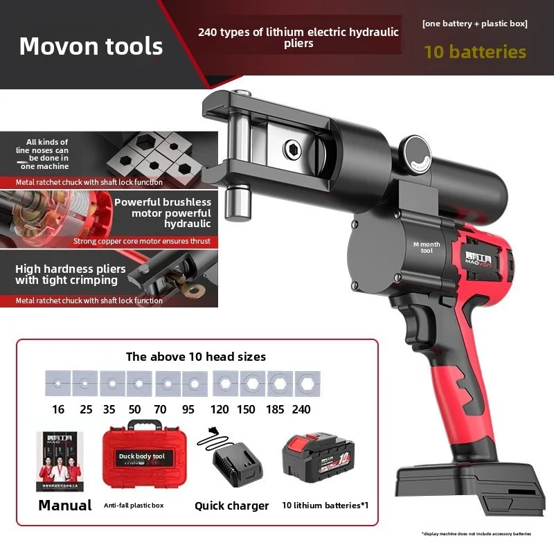 Pinze idrauliche elettriche, pinze per collegamento idraulico, pinze elettriche, terminali per cavi, pinze per cavi a pressione con naso in rame