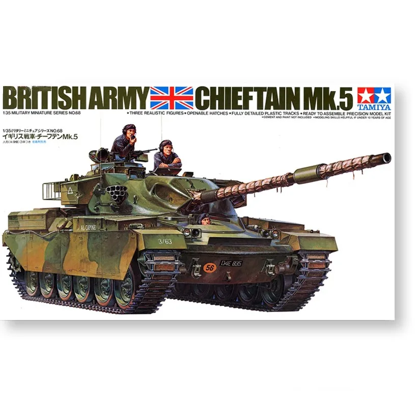 TAMIYA MODEL 1/35 SCALE military models #35068 British Chieftain Mk.5 Tank