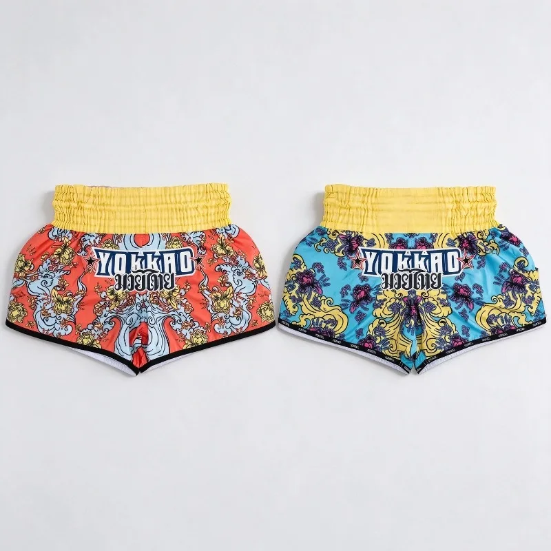 Muay Thai Shorts Men Women Kids Leopard Thai Boxing Shorts Premium Kickboxing Fight Training MMA Pants