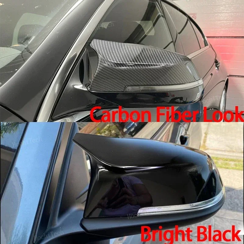 M5 style Carbon Fiber Look Black Rearview Side Mirror cover Caps for BMW 5 6 7 Series F10 F11 F18 F07 F12 F13 F06 F01 F02 LCI