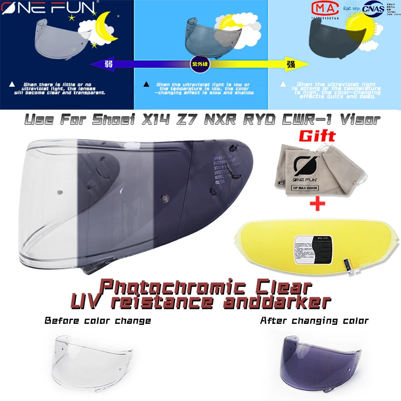 Photochromic Visor for SHOEI Z7 X14 NXR RF-1200 RF-SR  X-Spirit3 CWR-1 CWR-F RYD Helmet Visor Replacement,Windshield Lens