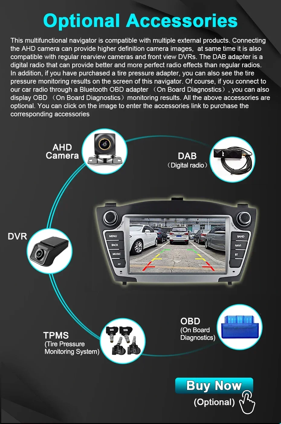 Carplay Android 15 7'' Auto-Stereoanlage Autoradio für Hyundai IX35 Tucson 2009-2015 Android AUTO 2-DIN Autoradio Multimedia 4G LTE – Detail 21