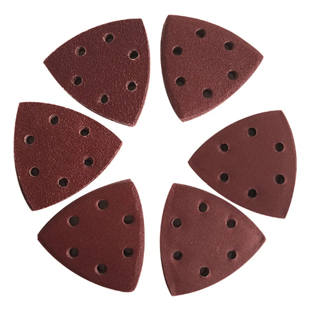 20pcs Triangular Sanding Disc 90x90mm 6 Hole Sander Hook & Loop Sandpaper Abrasive Tools For Wood Metal Sanding Grit 40-320