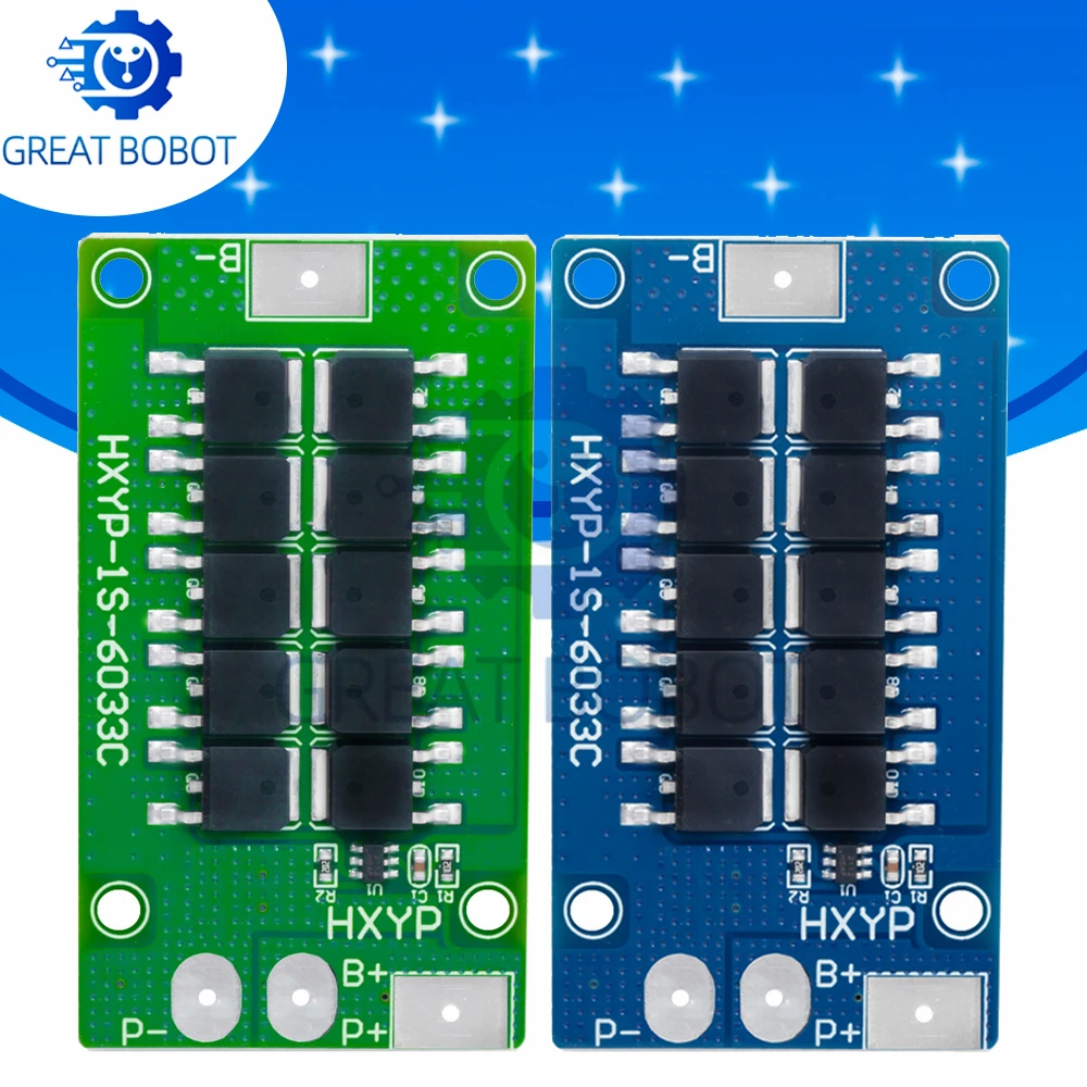 1S 30A Single-Cell BMS Protection Board: 3.2V LiFePO4/3.7V Lithium 18650-4.2V Charging, Short Circuit Protection
