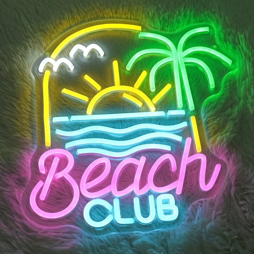 

Sunrise Wave Palm Tree Neon Sign LED neon Light USB Power Wall Decor for Bedroom Room Men Cave Bar Restaurant Beach Club Decor