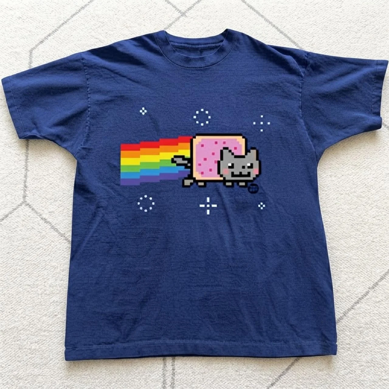 New Arrival: Classic Y2K, 2000s Millennium-era style, cute anime-inspired kitten print T-shirt, “Garbage Rock” loose fit, unisex