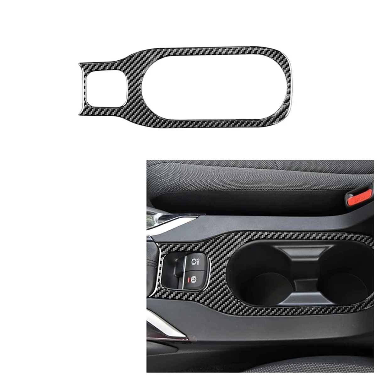 Carbon Fiber for Toyota Corolla / Cross 2019-2023 Center Control Water Cup Holder Cover Trim Interior Accessories