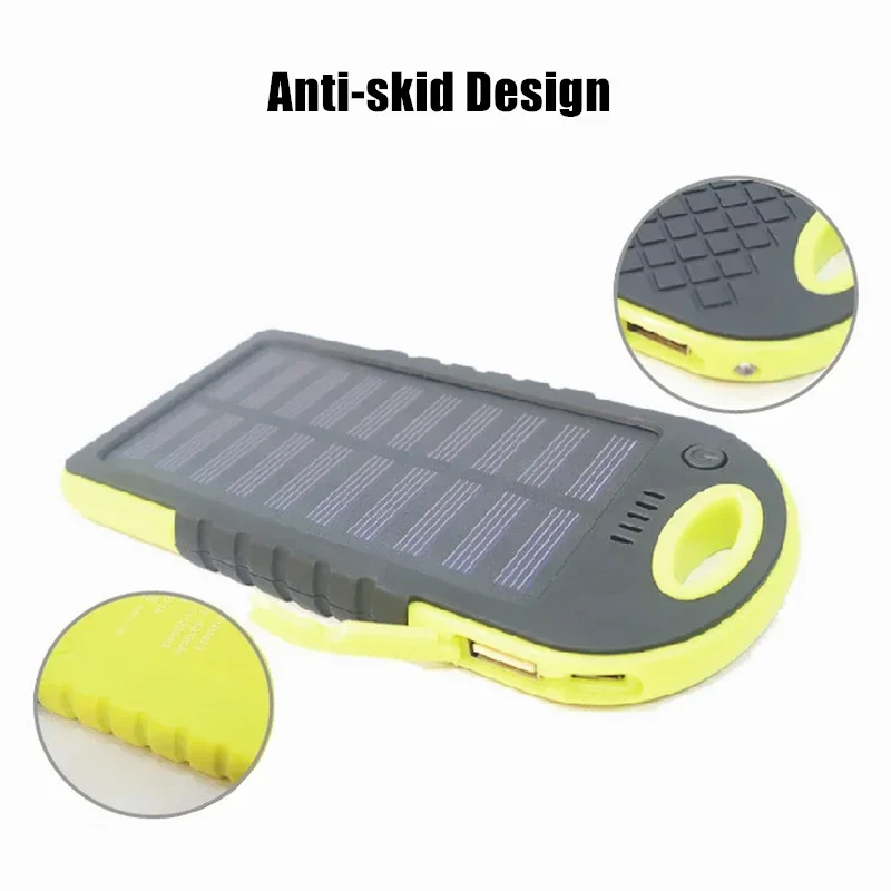 New Portable External Battery 20000mAh Large Capacity Solar Power Bank Double USB Waterproof Powerbank for IPhone Xiaomi Samsung view 4
