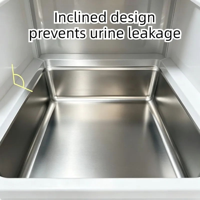 Stainless Steel Cat Litter Box Drawer Fully Enclosed Large Cat Bedpans High Odor Proof Cats Litter Boxes Pet Cleaning Supplies