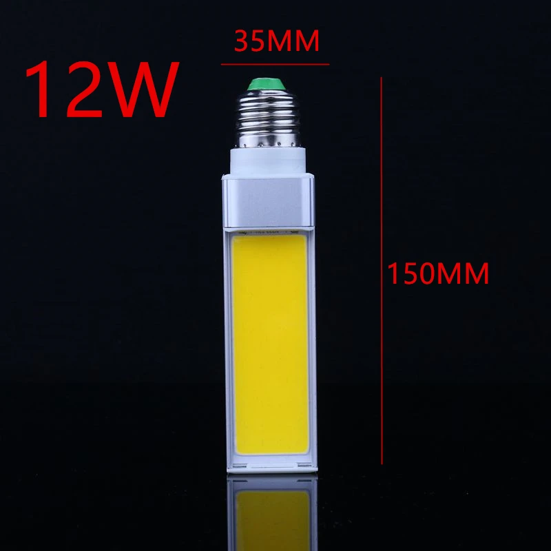 2pcs/lot Horizontal Plug Lamp LED Bulb 10W 12W 15W COB LED E27 G24 G23 COB Corn Light Lamp Warm White AC85V-265V Side lighting