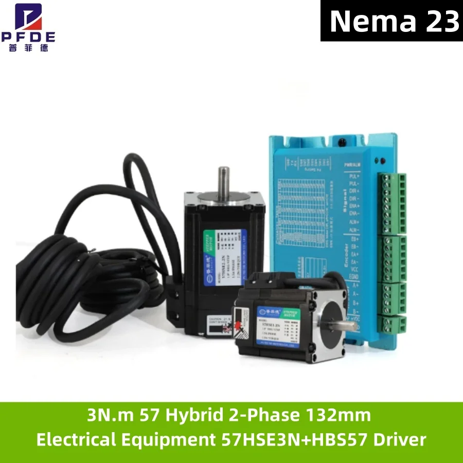 

Closed-Loop Servo Stepper Motor Nema 23 3N.m 57 Hybrid 2-Phase 132mm Electrical Equipment 57HSE3N+HBS57 Driver Wholesale