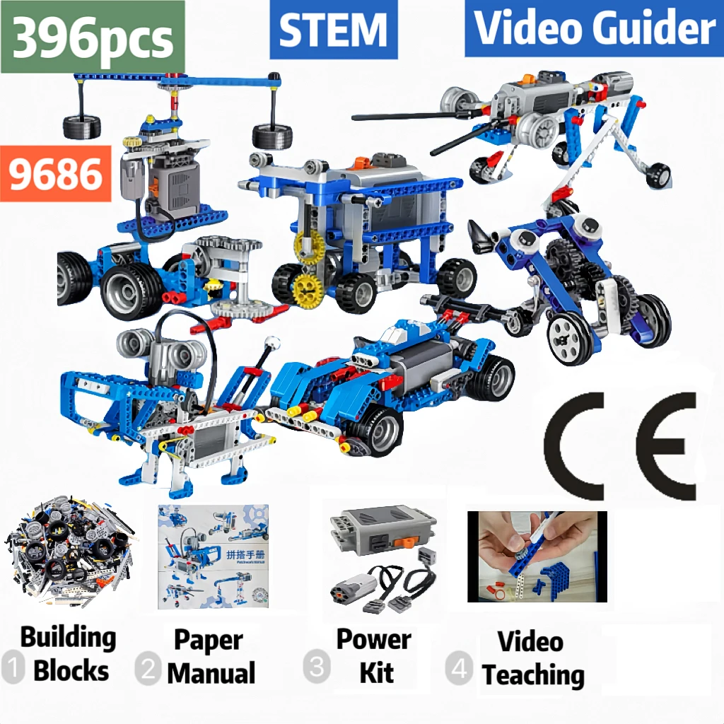 9686 Technische set met handleiding, bouwstenen, technische blokken, educatief speelgoed voor kinderen, bouwstenen voor volwassenen, cadeau