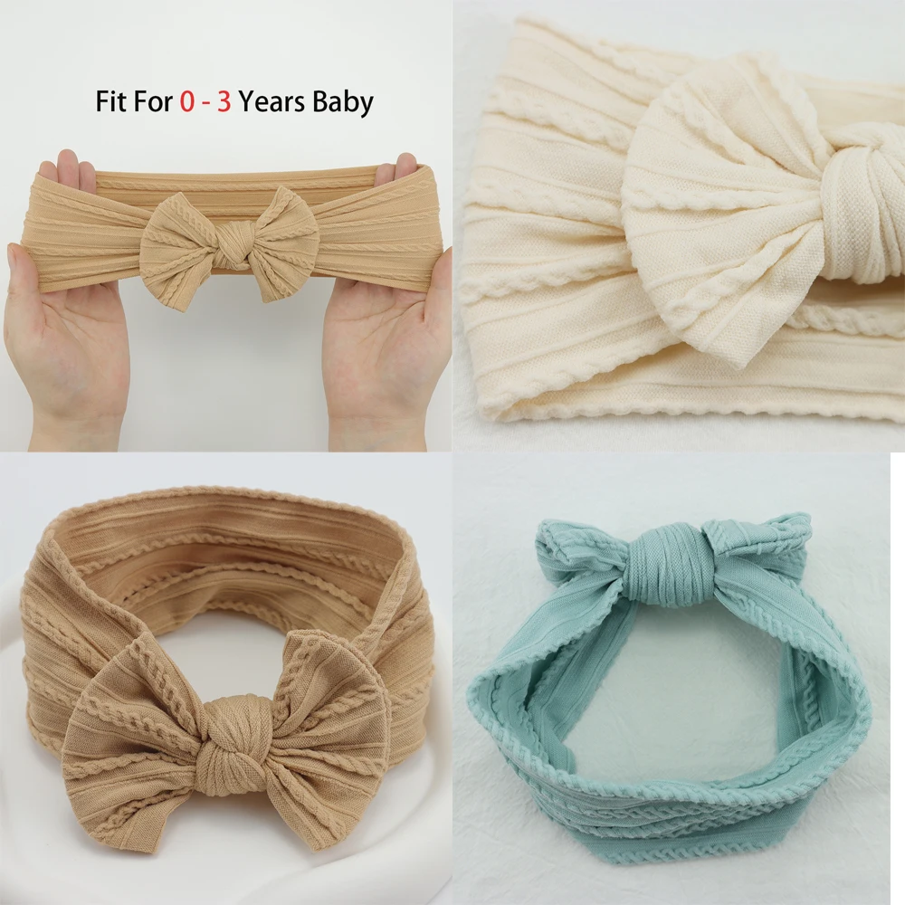 3Pcs/Set Baby Girl Headband Knit Baby Bows Headbands Newborn Soft Elastic Children Turban Kids Baby Hair Accessories For Girls