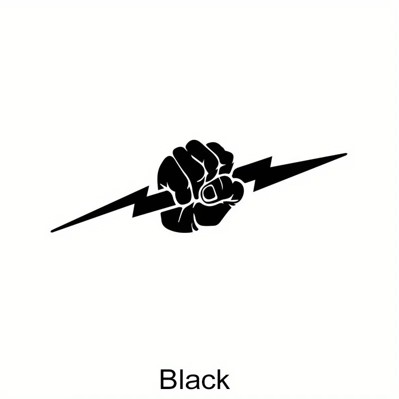 1 szt. Naklejka na samochód z motywem mocnej pięści błyskawicy, wyrazisty design, charakterystyczny dodatek samochodowy dla entuzjastów, odważny wystrój auta