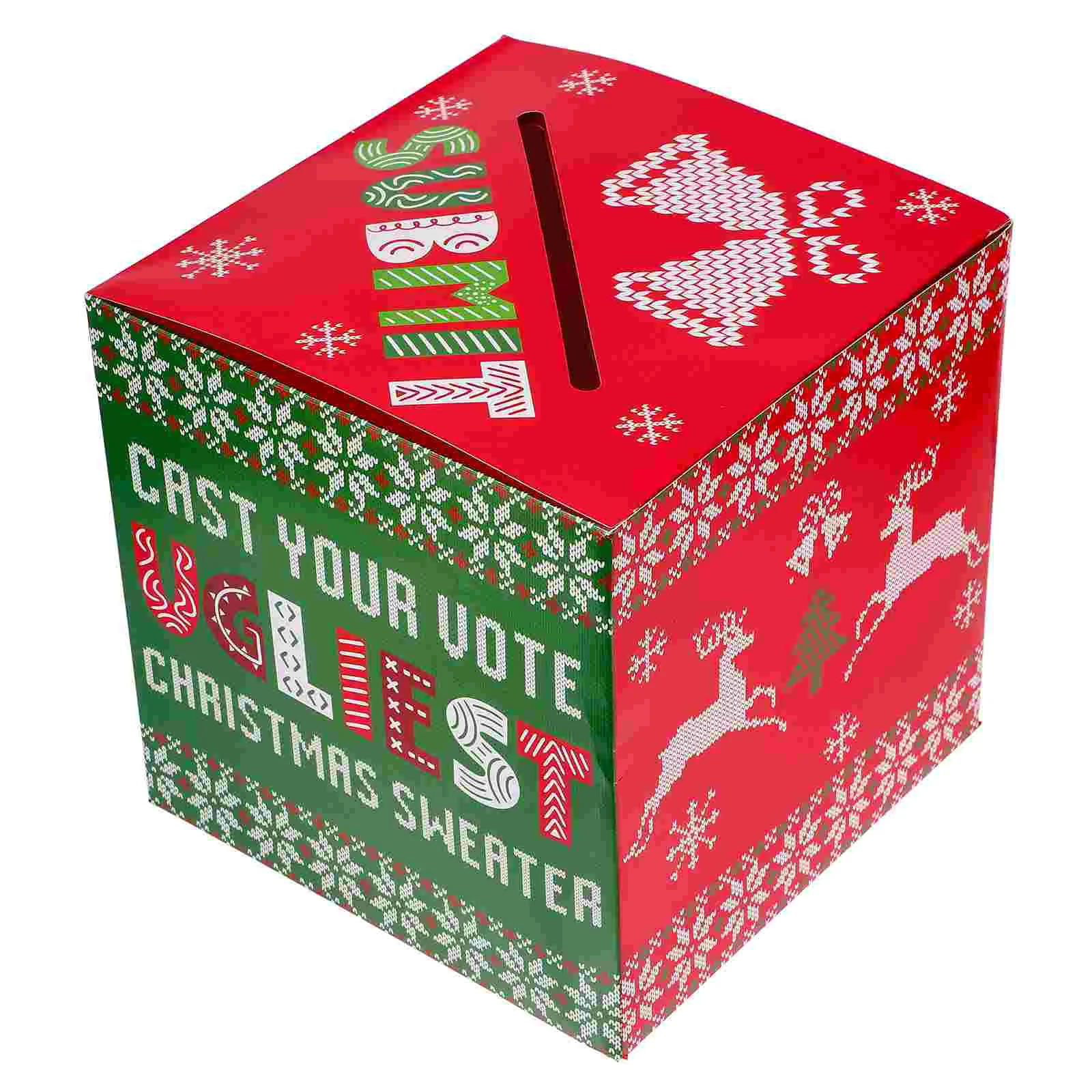 

Winter Christmas Ballot Box Paper Raffle Ticket Container Containers for Tickets