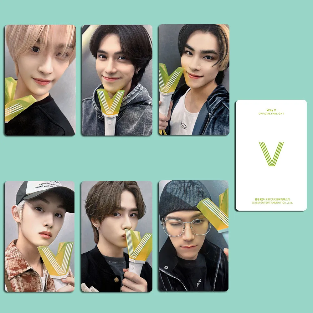 

9 шт. KPOP Lightstick WAYV Фотокарта LOMO Card Kun Ten WINWIN HENDERY YANGYANG двусторонняя карта подарок коллекция фанатов