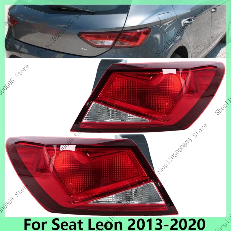 Car Outer Rear Tail Light For Seat Leon 2013-2018 2019 2020 Halogen Version Brake Tail Lamp Accessories Without Light Bulb