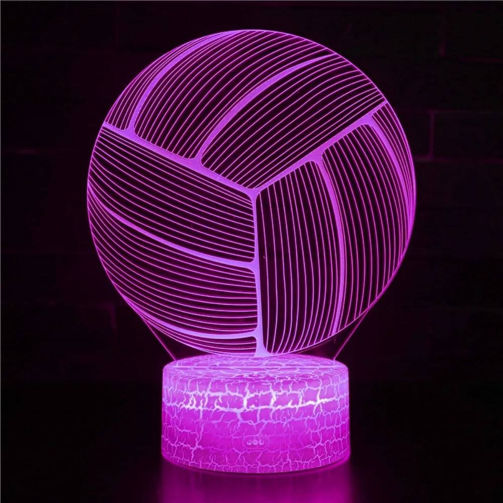 Volleyball 3D Night Light LED Illusion Lamp 7 Colors Changing Birthday Volleyball Lover Gifts for Kids Boys Bedroom Decoration