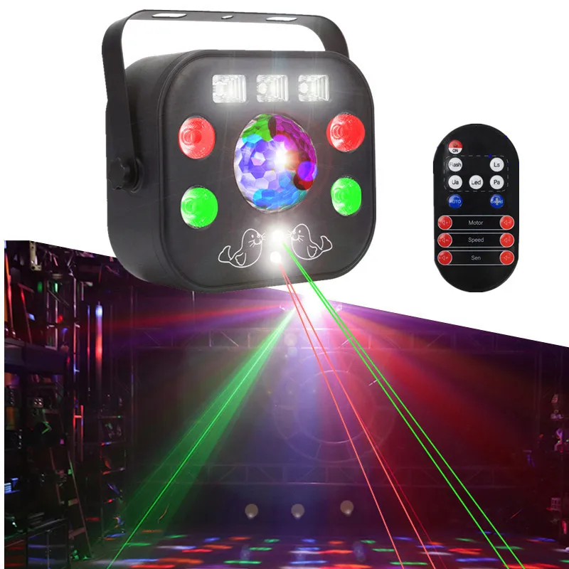 

Party Light Disco Ball Light 5 in 1 LED Stage Light Strobe Light Birthday Bar Club Christmas Wan Wedding Home Decoration Light