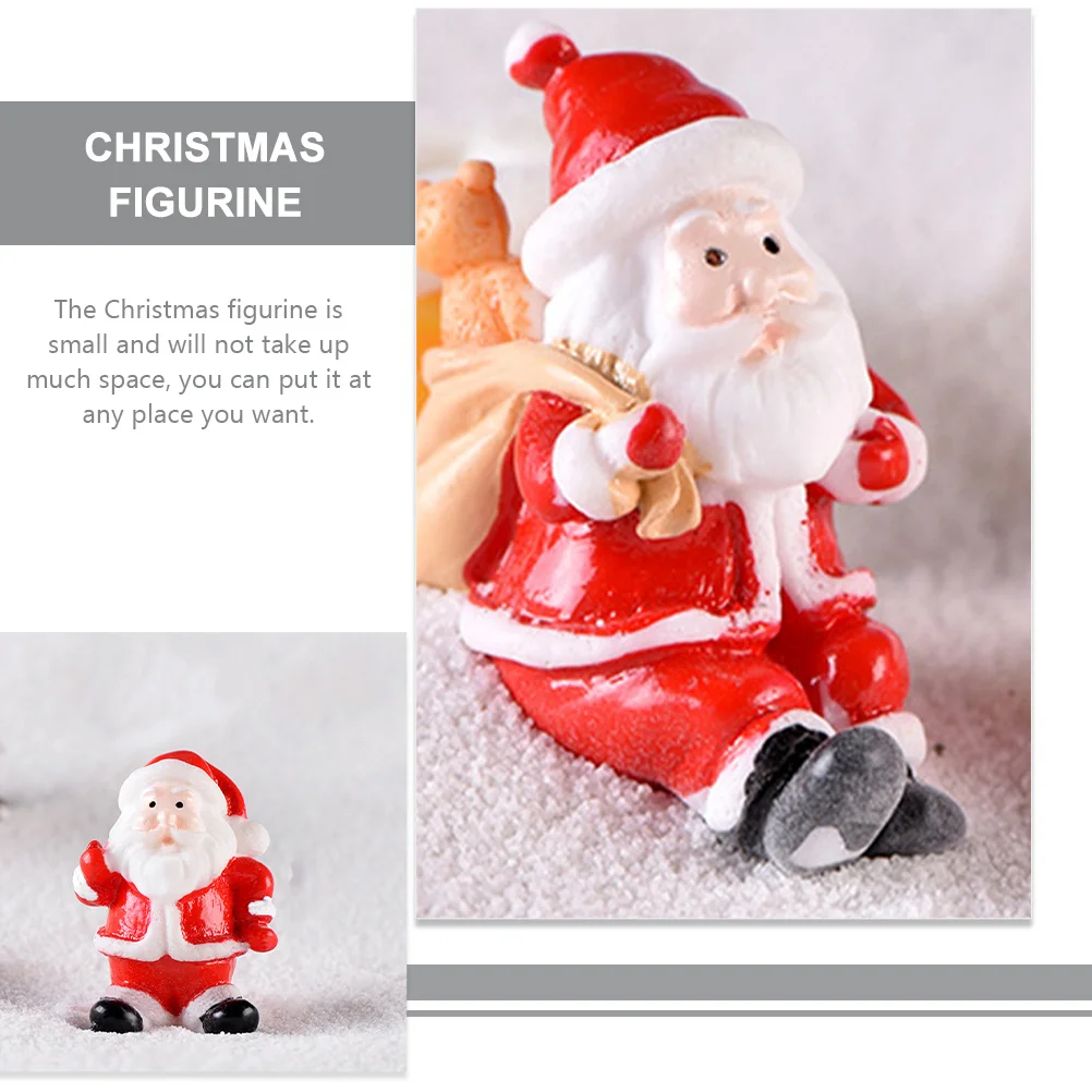10 szt. Świąteczne figurki bałwana, miniaturowe dekoracje Świętego Mikołaja, mini ozdoby bożonarodzeniowe do sypialni, salonu, na przyjęcia, do domu