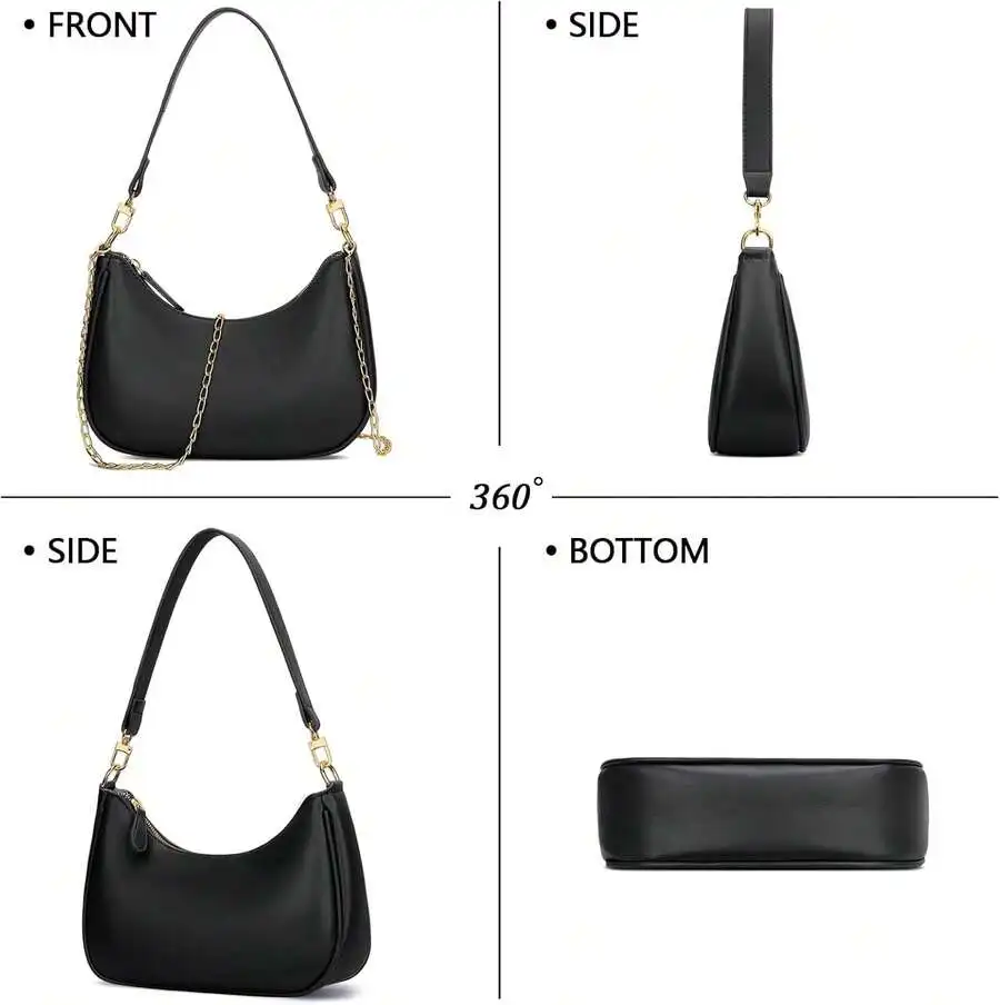 

Women Hobo Shoulder Bag With Chain Strap Retro Casual Handbag For Daily Use