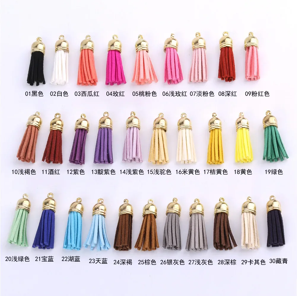 20/10Pcs Keychain Tassel Leather Small Tassel Pendant Bulk Keychain Fringe Tassels For DIY Jewelry Making Dexoration Accessories