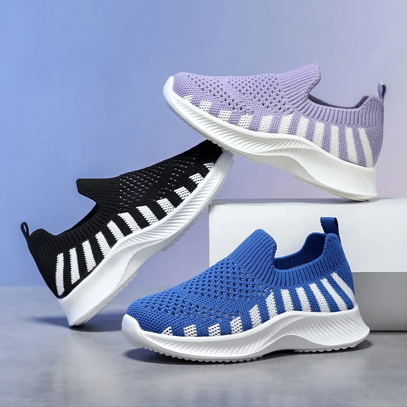 

Летние детские кроссовки для мальчиков, повседневные сетчатые дышащие нескользящие кроссовки для ходьбы, легкие слипоны для девочек