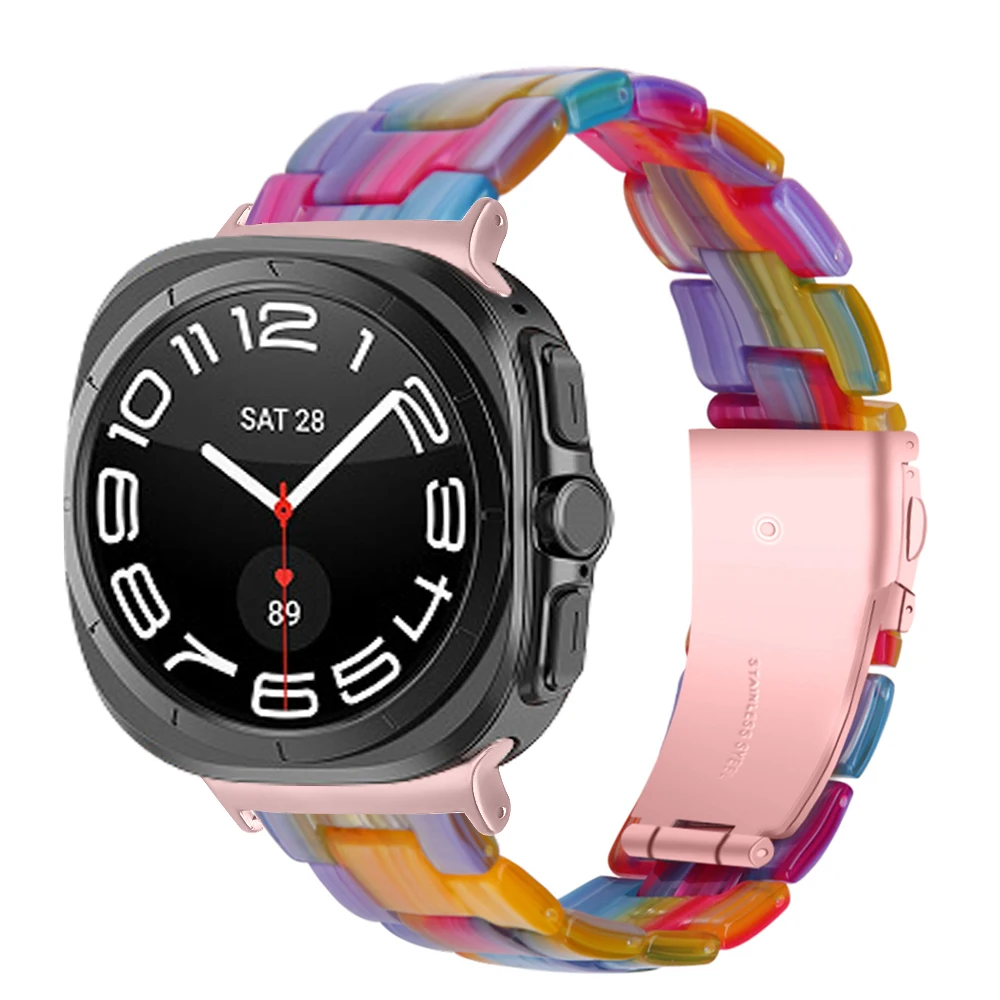 Resin Strap for Samsung Galaxy Watch 7 Ultra 47mm Watchband Women Men Three-Beads Bracelet Correa For Samsung Watch 7 Ultra band