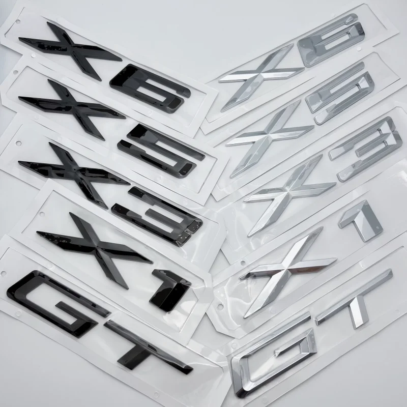 1pcs 3D ABS Car Stickers X1 X3 X5 X6 GT LOGO Car Rear Trunk Bumper Emblem Badge Sticker For GT X1 X3 X5 X6 Styling Accessories