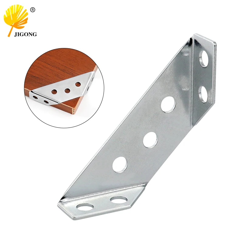

6PCS Thickened Stainless Steel Multi-Purpose Angle Code 3-Sided Triangle Iron Connection Piece for 90-Degree Right Fixing