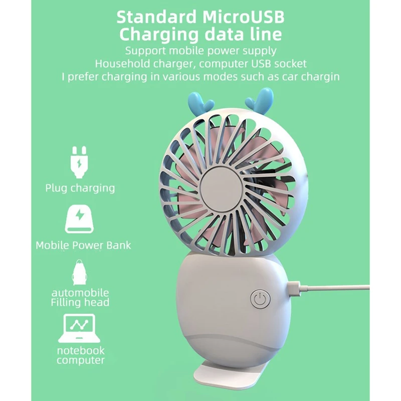 Sommer tragbarer Mini-Lüfter kleiner Taschen ventilator Cartoon-Ventilator Hand ventilator für Mini-Elektro ventilator im Freien