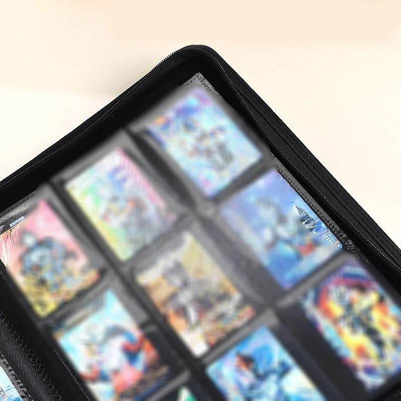 9 bolsos 360 cartões com zíper toploader fichário de cartão de negociação contém organizador de cartão de jogo de couro para mtg/pkm/ptcg álbum de cartas esportivas