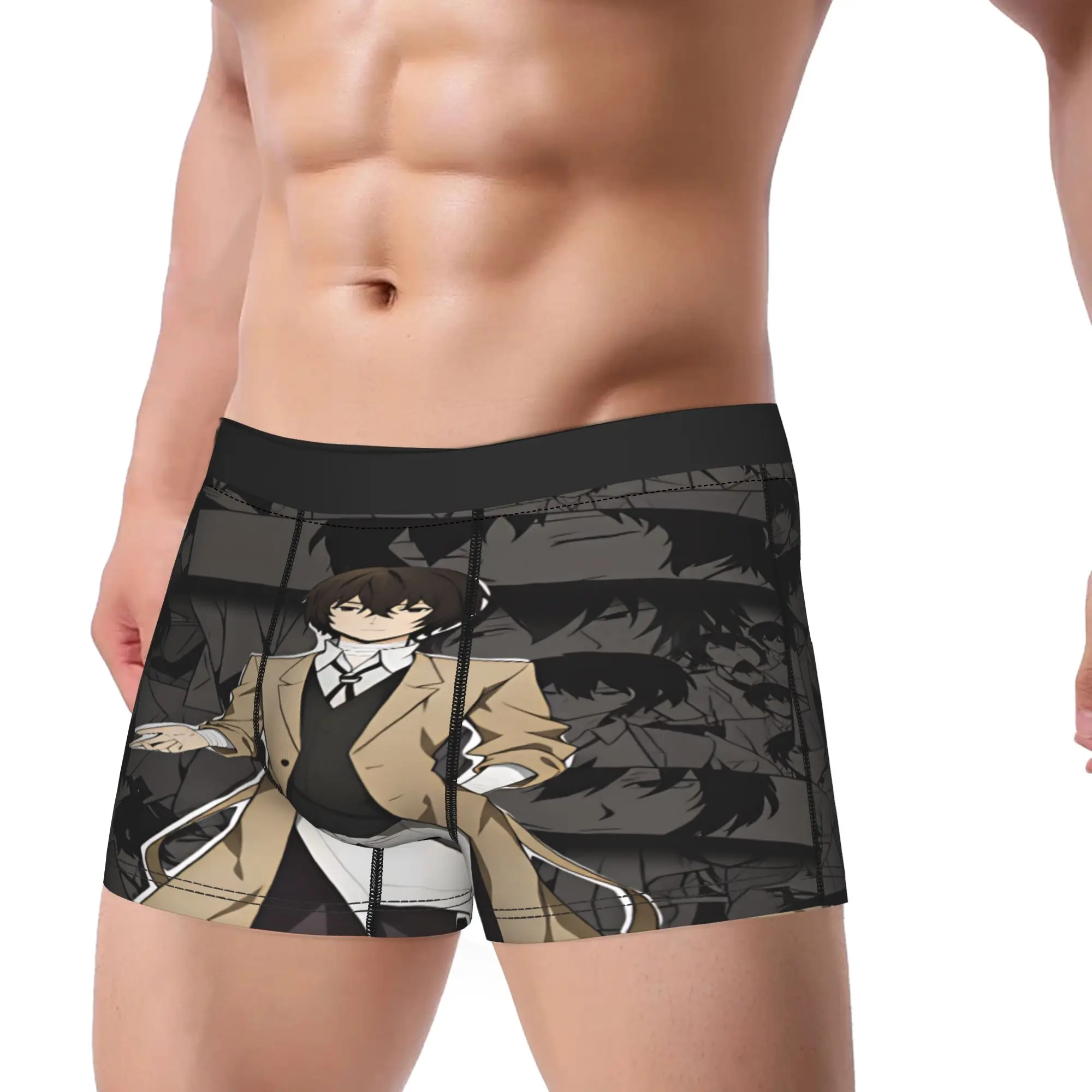 Dazai Boxer Shorts  Bungos StrayDogs 3D Pouch Underwear Trenky Custom DIY Shorts Briefs Classic Man Underpants Big Size