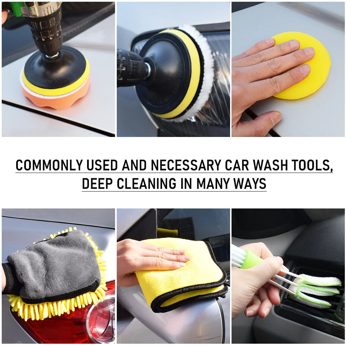 Detailing Brush Set Car Cleaning Brushes Power Scrubber Drill Brush For Car Leather Air Vents Rim Cleaning Dirt Dust Clean Tools