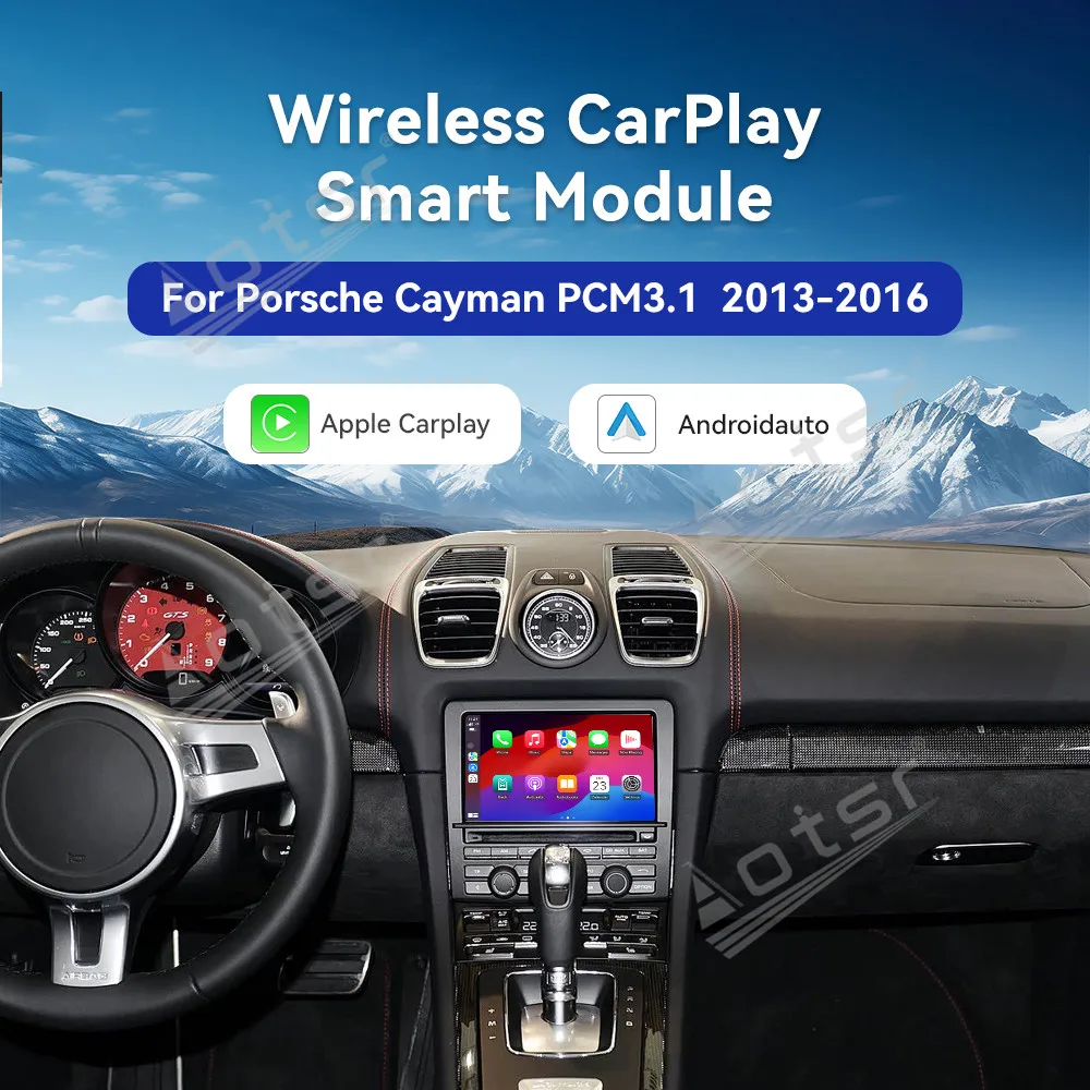 Wireless Carplay Decoder Box Android Auto Link Air Play For Porsche Cayman 2013-2014 PCM3.1 Vertical Screen Multimedia