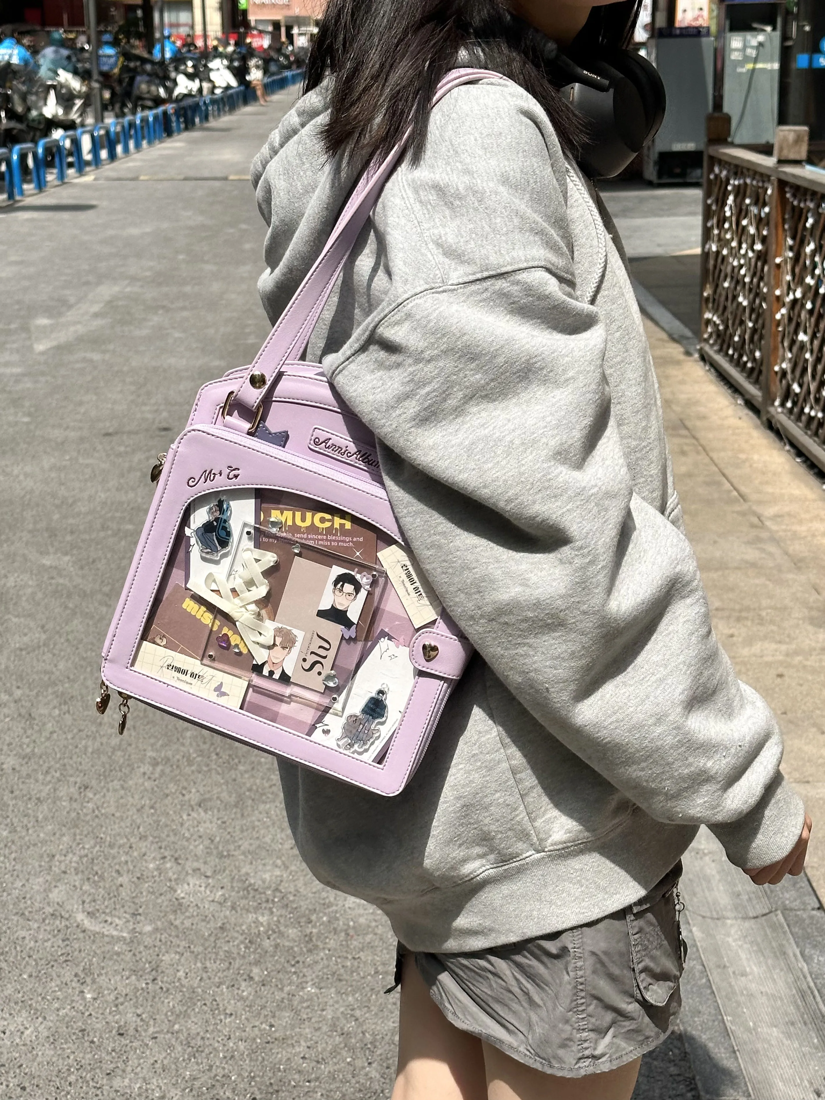 lolita Sweet Ita Bag Cute Transparent Crossbody Bag aestthetic Display Shoulder Bag Women JK Candy Color Elegant Girls tote Bag