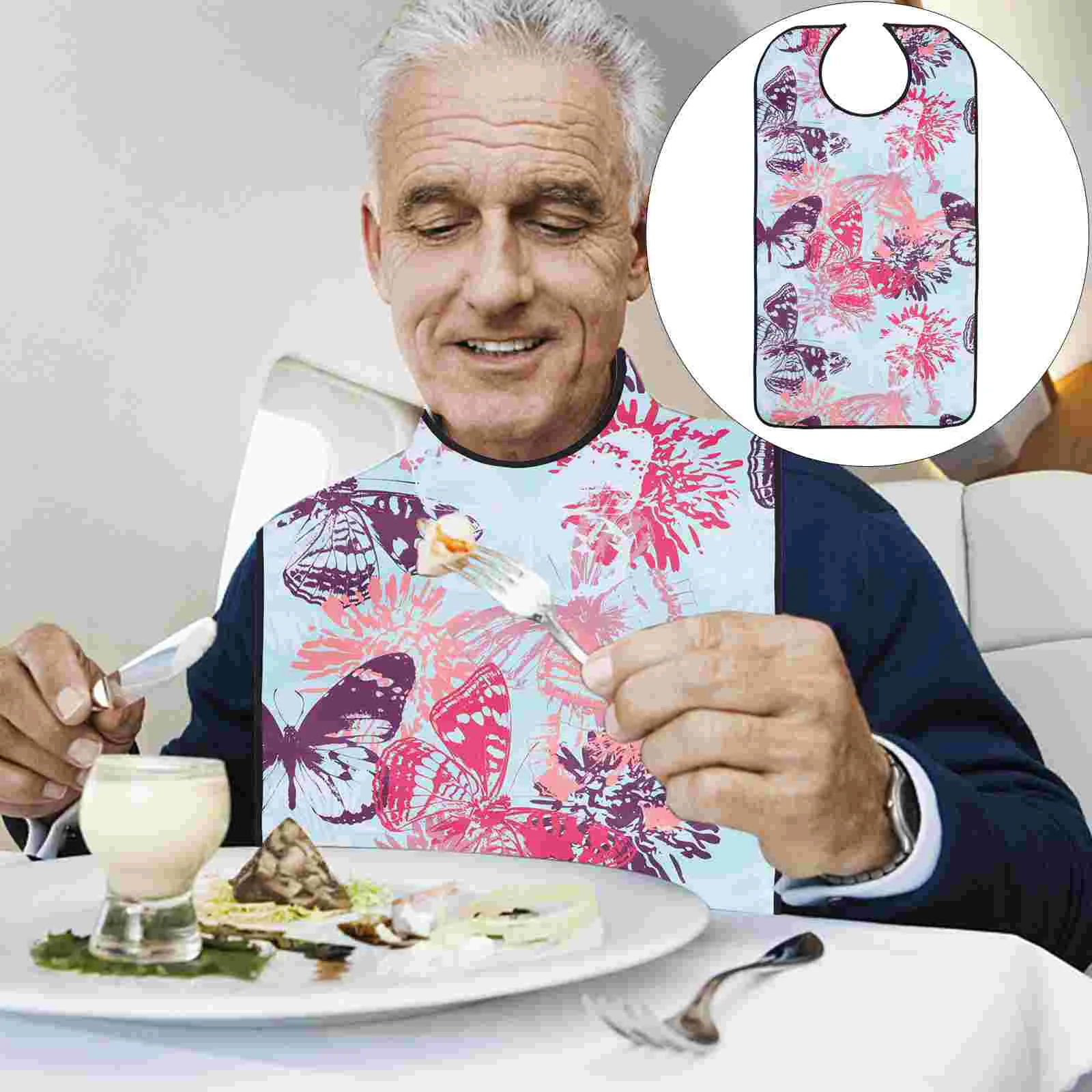 Adult Bib Senior Bibs Men Elderly Eating Cloth Mealtime Aid Apron for Overflow Protector Clothing Bow Tie Aldult