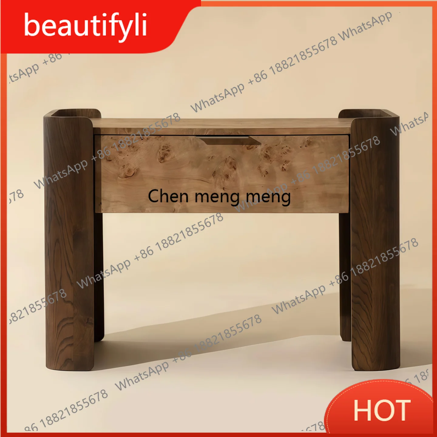 C456 طاولة بجانب السرير إيطالية بسيطة مصنوعة من الخشب الصلب وغرفة النوم بجانب السرير وطاولة بجانب السرير بنمط شجرة الورم